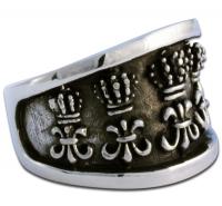 Massiver Bandring mit gekrönten Lilien Massiver Bandring mit gekrönten Lilien