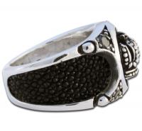 Vorschau: Stachelrochenleder-Ring "Krone" Vorschau: Stachelrochenleder-Ring "Krone"