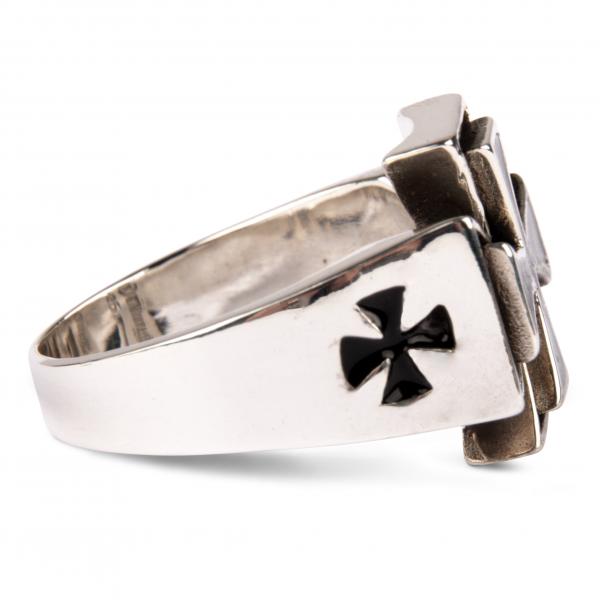 Iron Cross - Black Enamel Version - Handmade of pure 925 Sterling