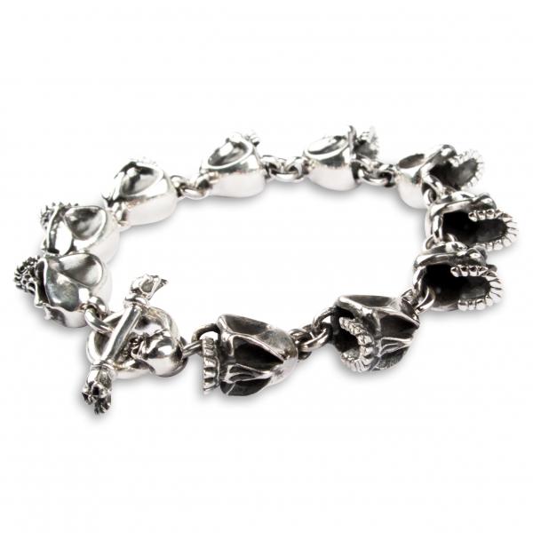 Screaming Skulls Biker Bracelet