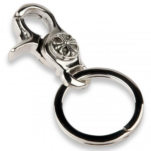 Floral Decorated Sterling Silver Keychain