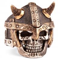 Wikinger Totenkopfring mit separatem Helm aus Bronze Wikinger Totenkopfring mit separatem Helm aus Bronze