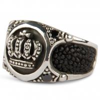 Vorschau: Stachelrochenleder-Ring "Krone" Vorschau: Stachelrochenleder-Ring "Krone"