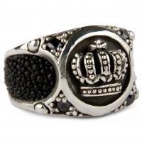 Vorschau: Stachelrochenleder-Ring "Krone" Vorschau: Stachelrochenleder-Ring "Krone"