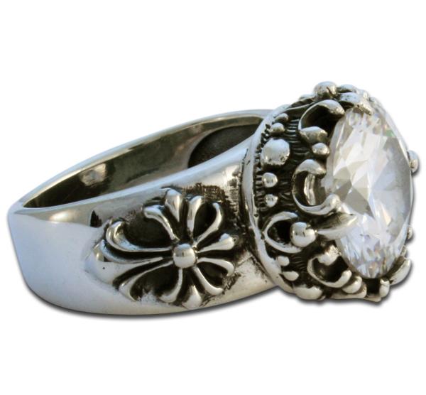 Crystal Lord - White Fleur-de-Lis Ring