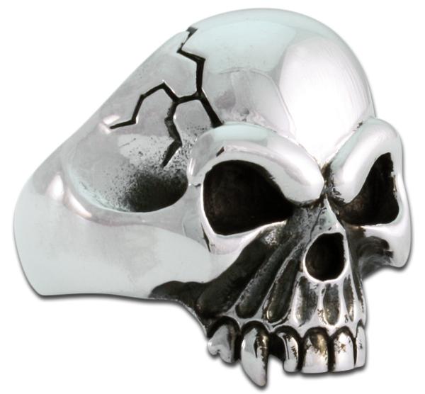 Cracked Half-Skull Ring