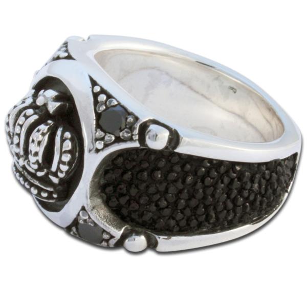 Stachelrochenleder-Ring "Krone"