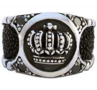 Vorschau: Stachelrochenleder-Ring "Krone" Vorschau: Stachelrochenleder-Ring "Krone"