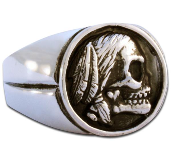 Indian-Skull Relief Ring