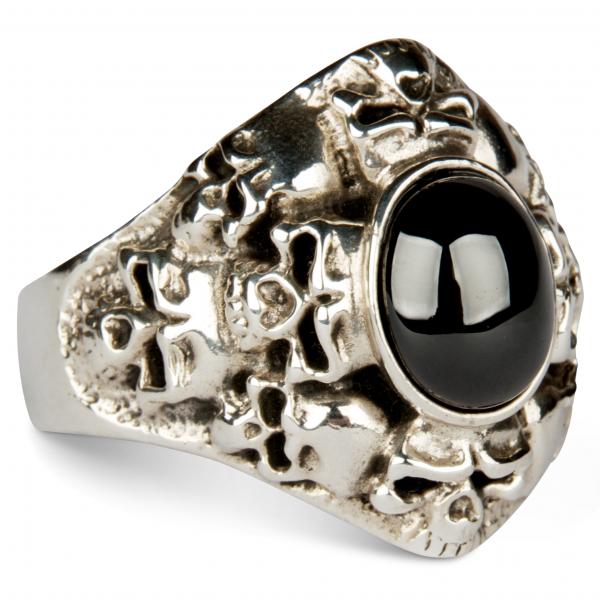 Black Onyx Skullpile Ring